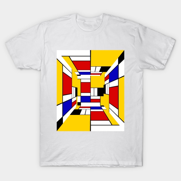 Mondrian Cube T-Shirt by SiSuSiSu